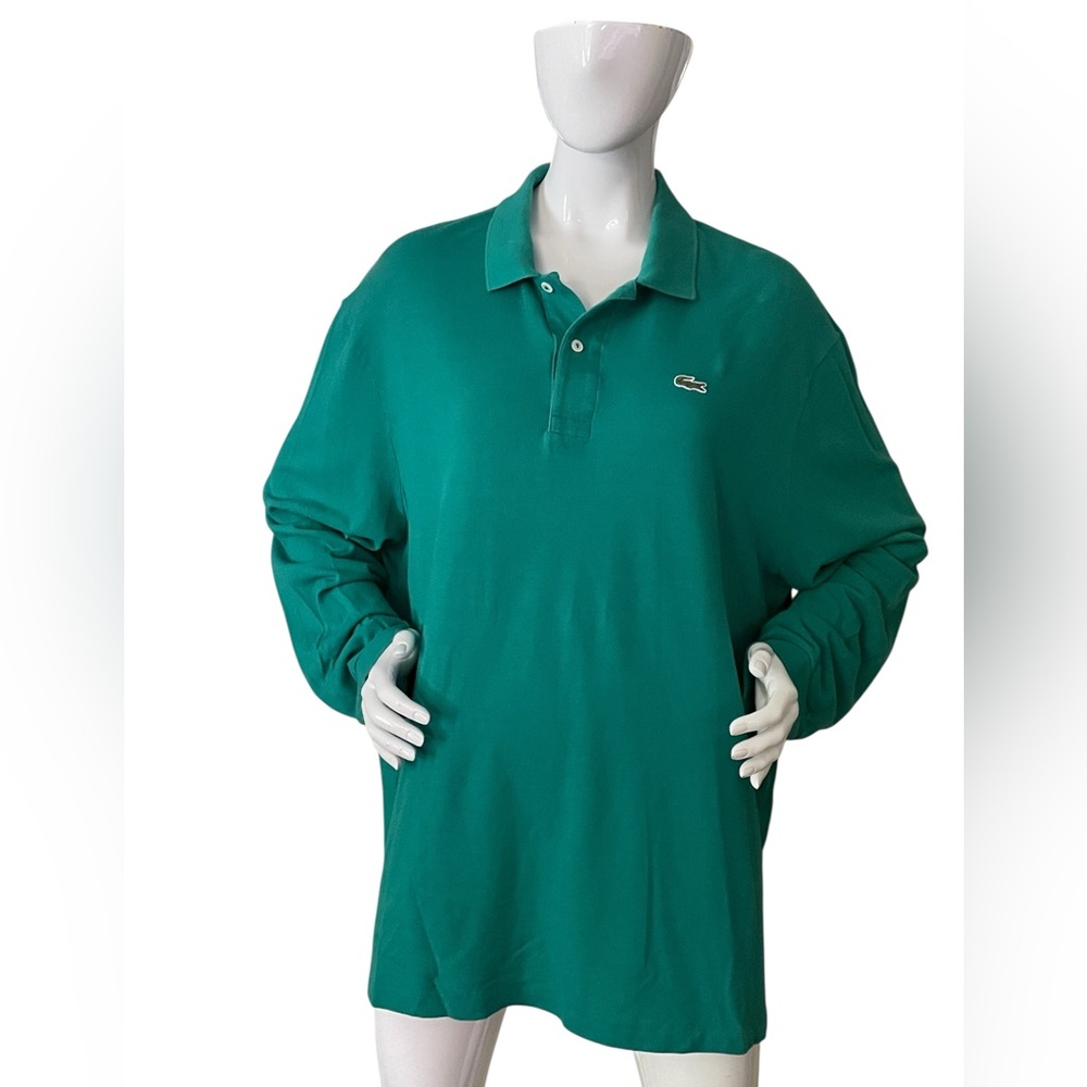 Lacoste Men's Green Polo Preppy Long Sleeve Shirt (9/4XL)